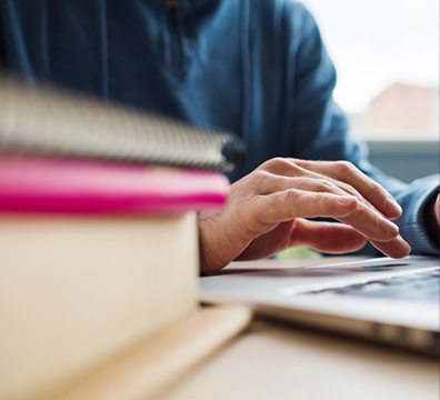 Books and laptop