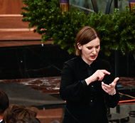 American sign language interpreter at Mass
